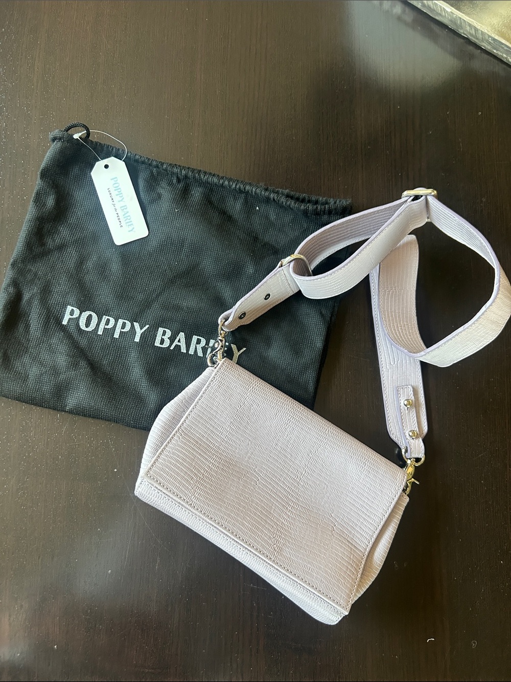 Poppy Barley Pale Lilac Textured Crossbody Bag